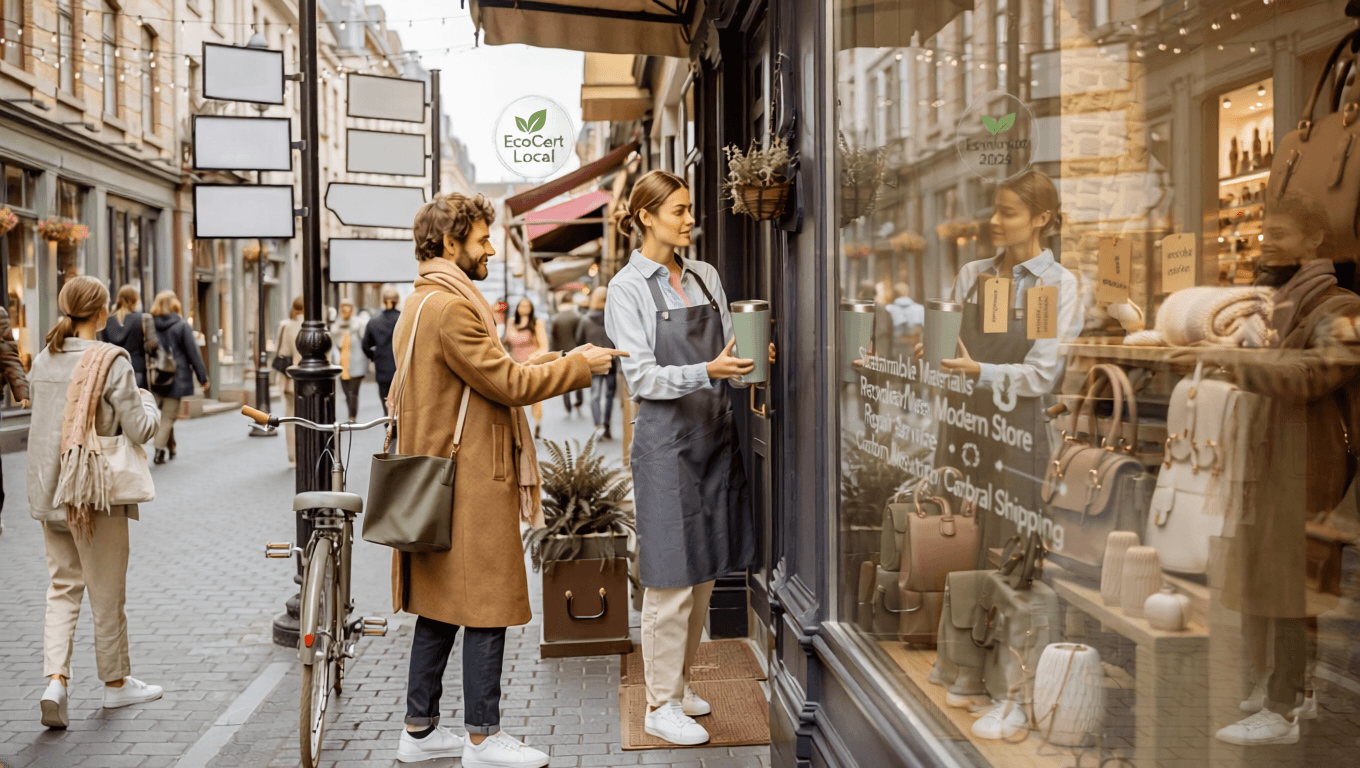 Shopping cart filled in a large grocery store.