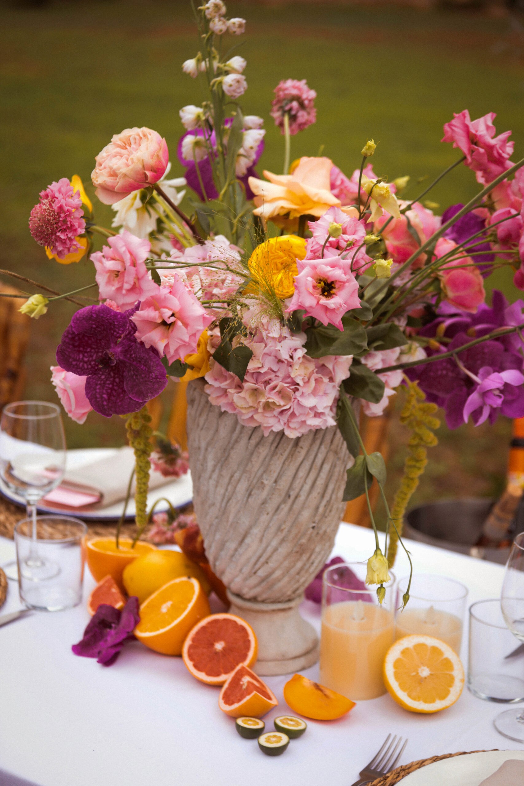 Dessert table with fruit-themed decoration