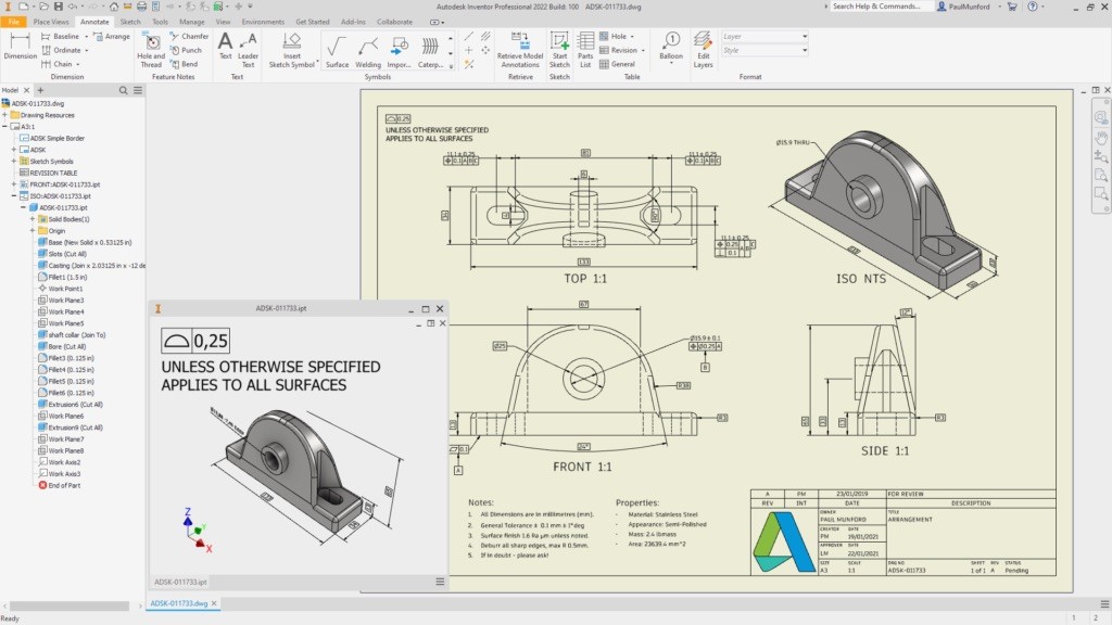 Autodesk Inventor running on a cloud computer