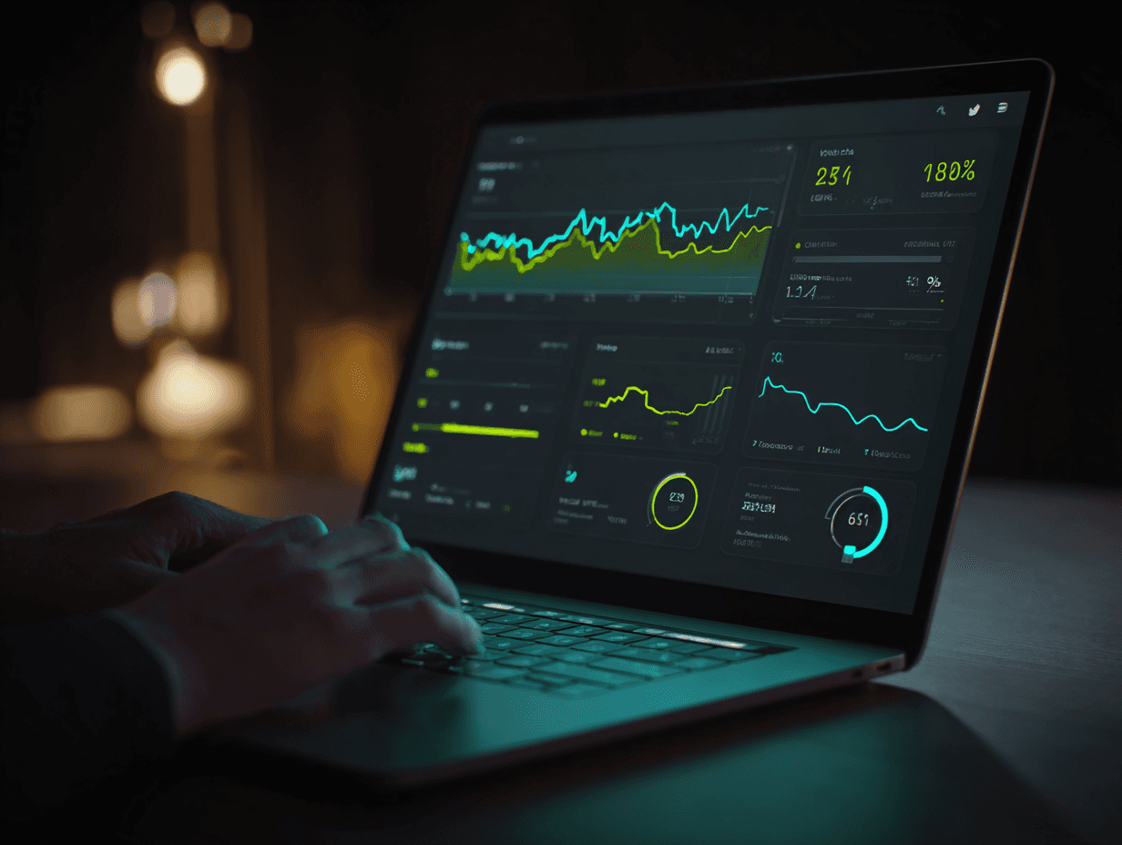 desktop showing growth metrics