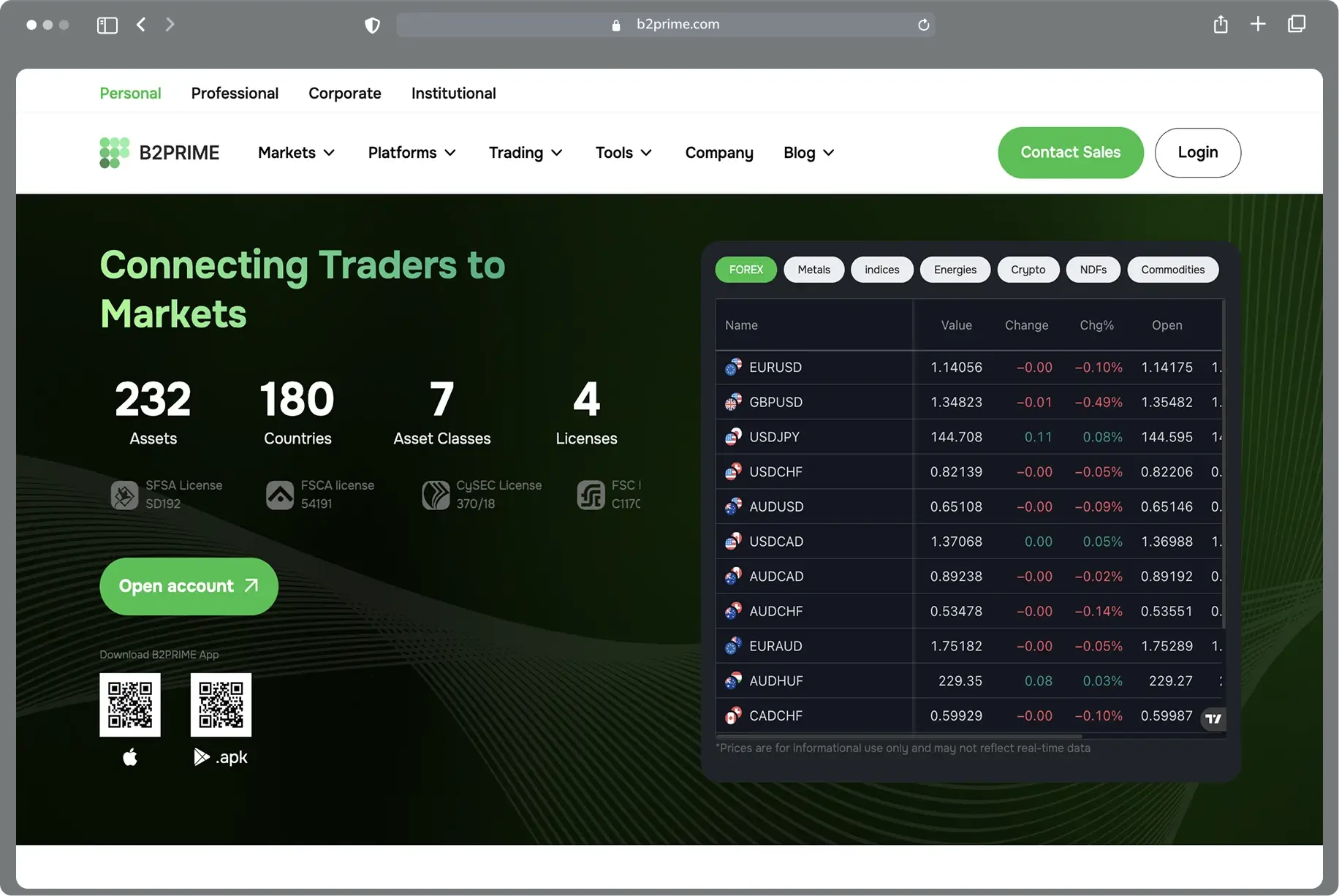 WSA website example