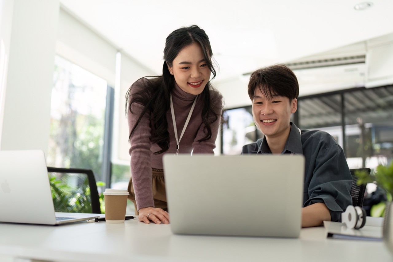 Asians working together