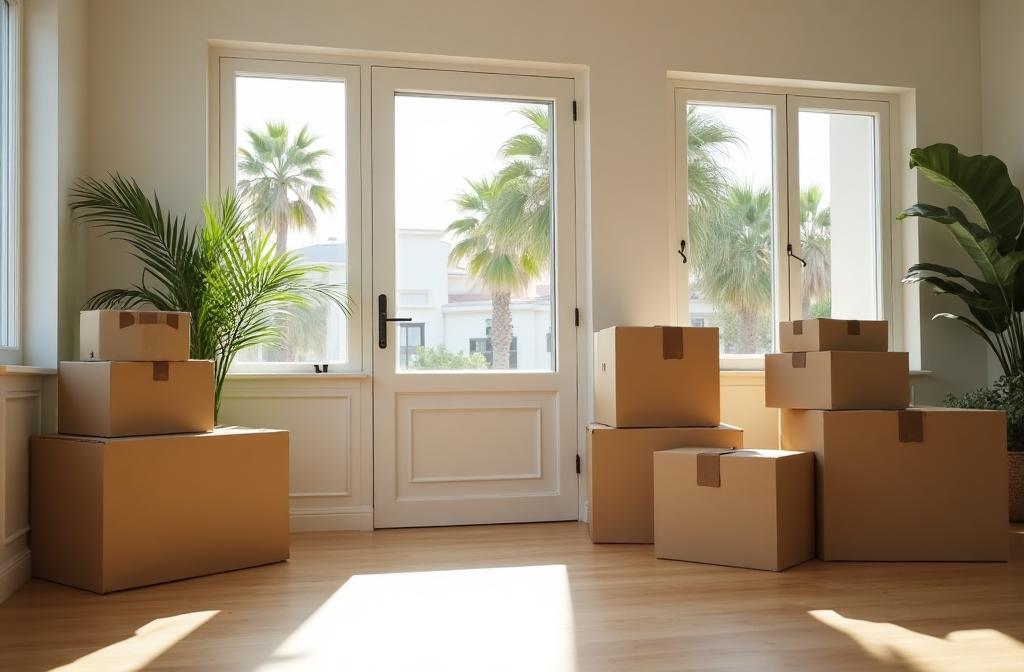 A serene outdoor seating area with two chairs, surrounded by lush greenery and a glassed-in structure.