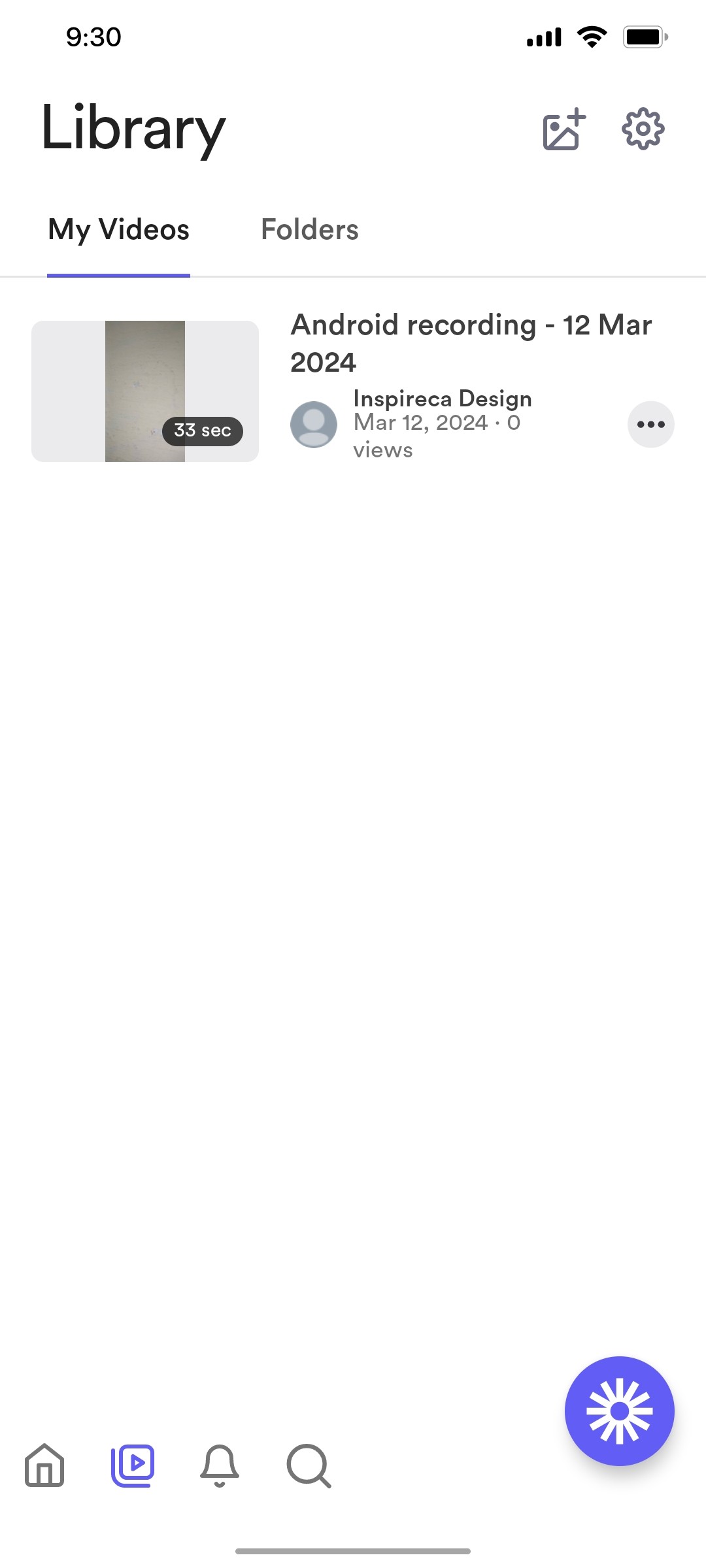 loom My library with video screen