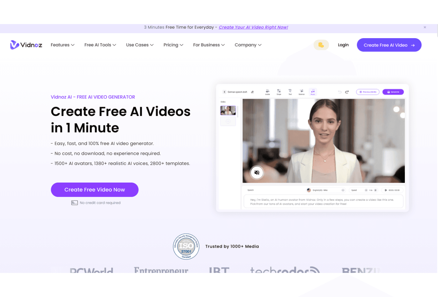 Vidnoz AI video generator