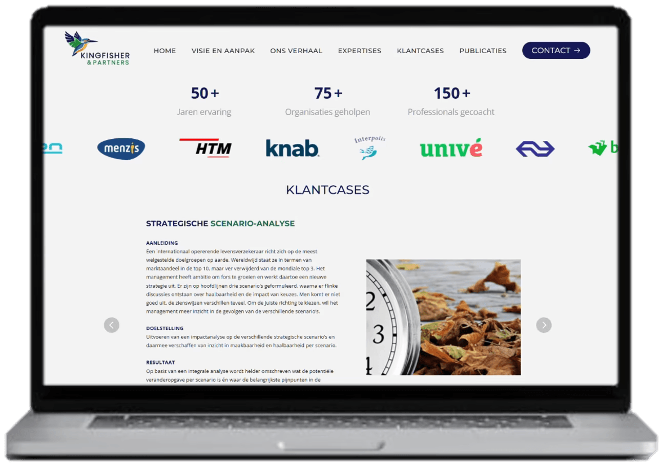 Professioneel website ontwerp en visuele identiteit voor adviesbureau