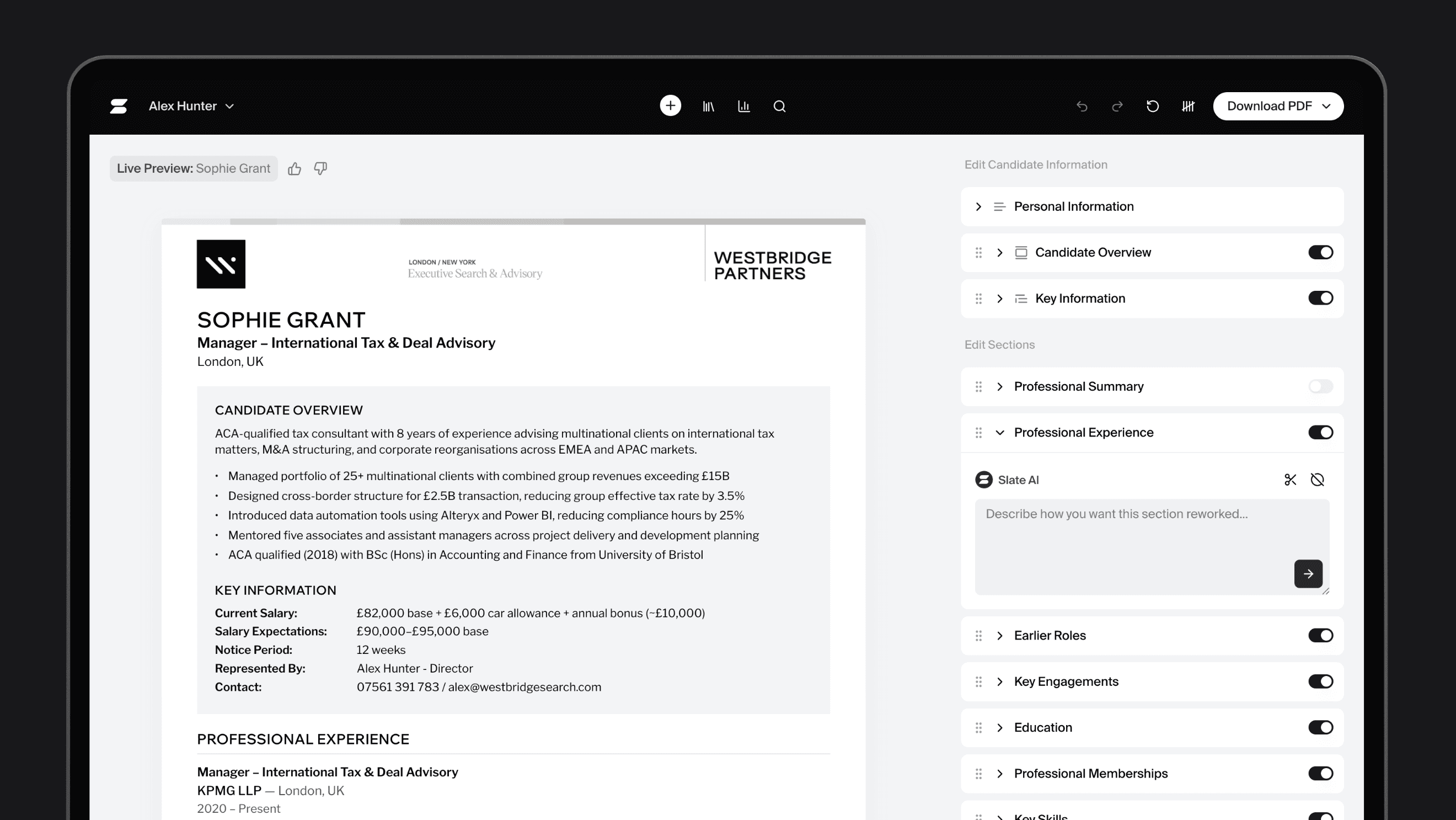 Slate resume formatting for recruiters