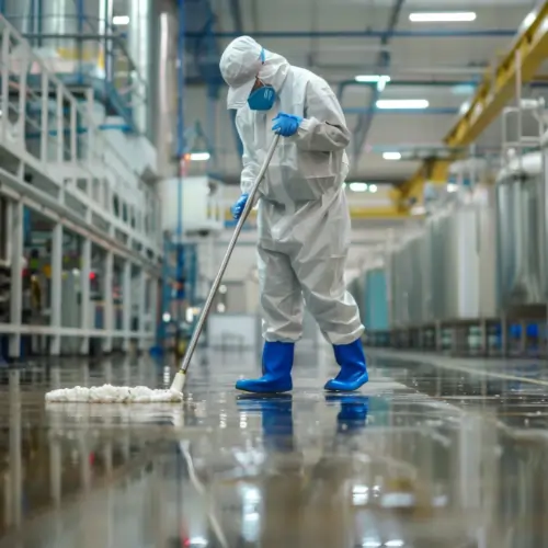 industrial facility floor after professional cleaning service