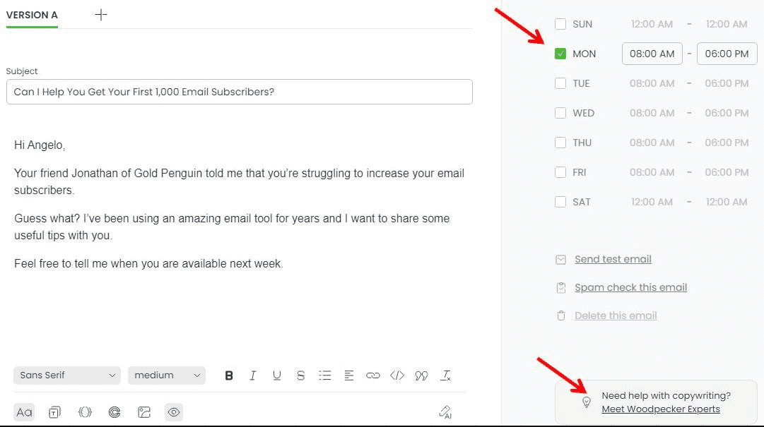 Woodpecker email automation