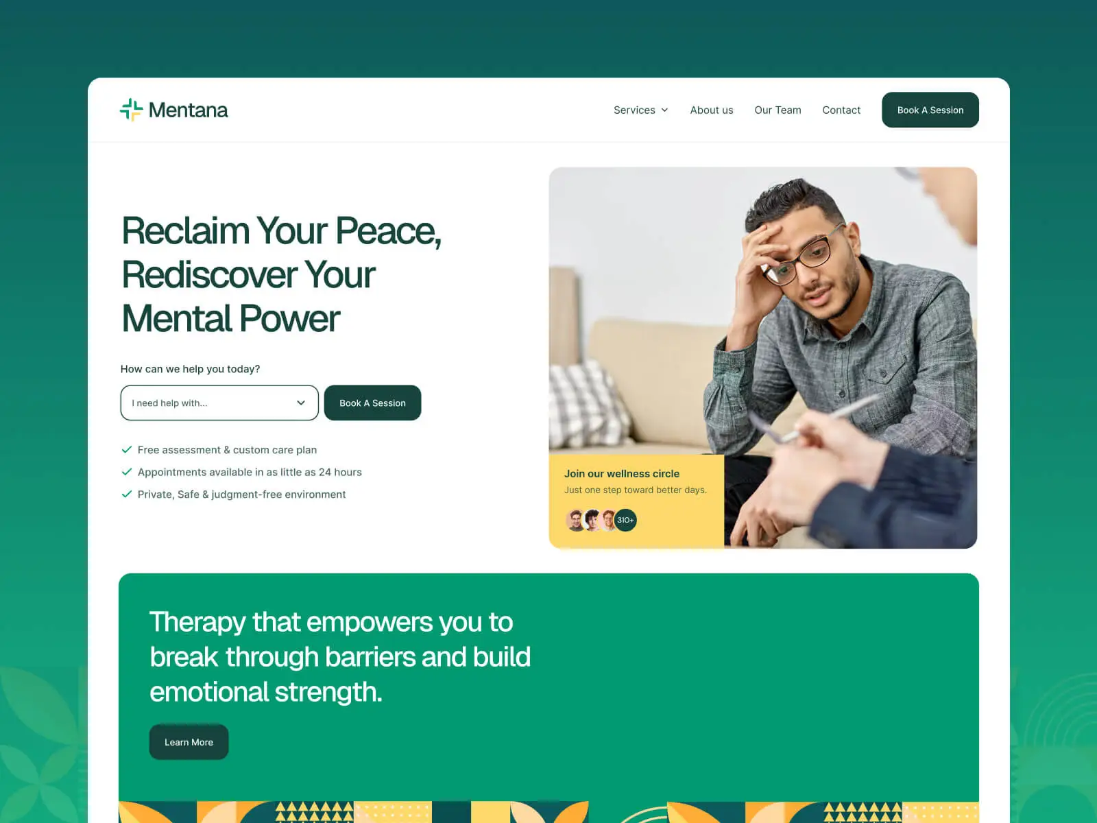 mentana mental health & wellness template