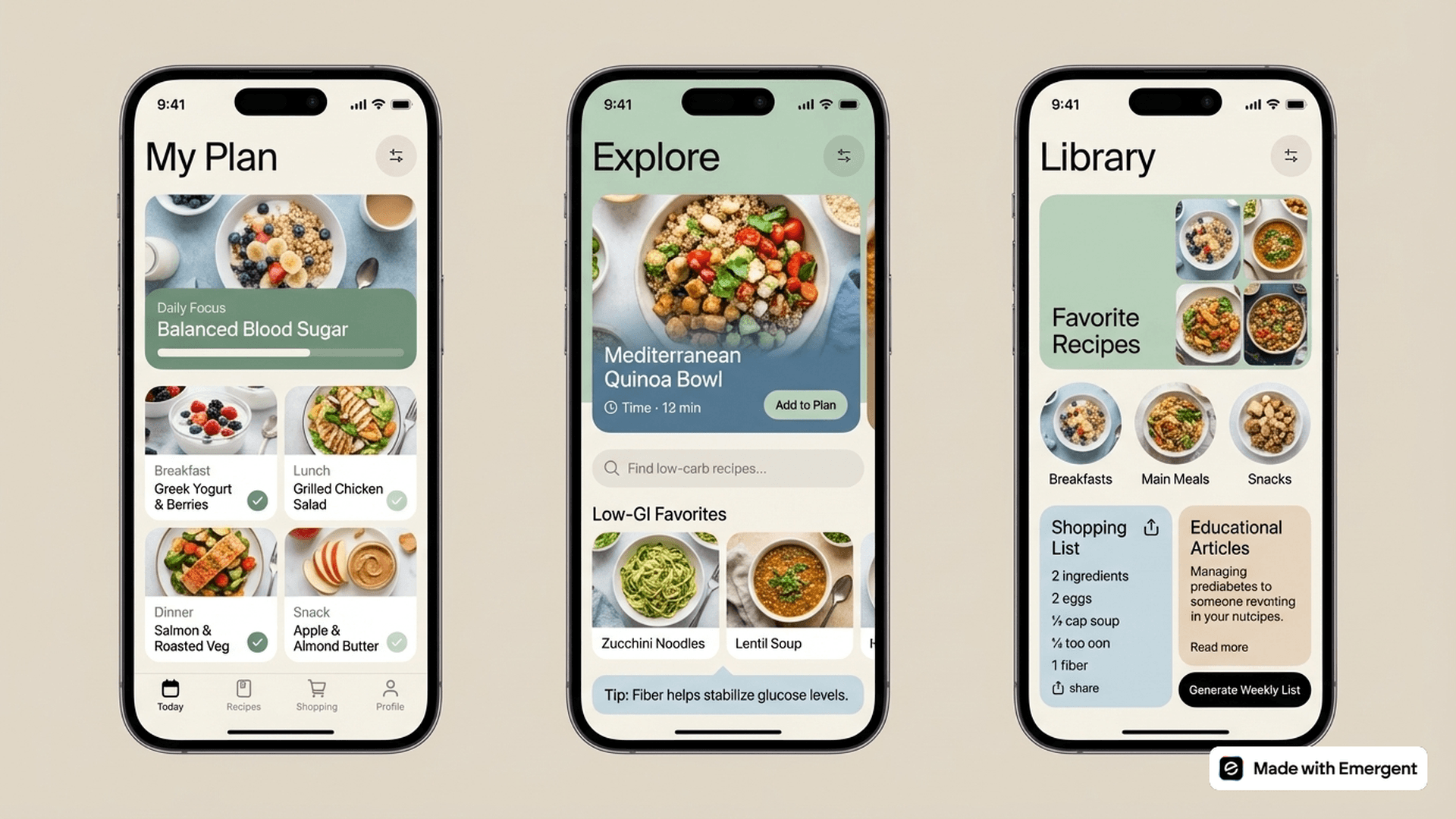 Prediabetes Meal Planning App Made with Emergent