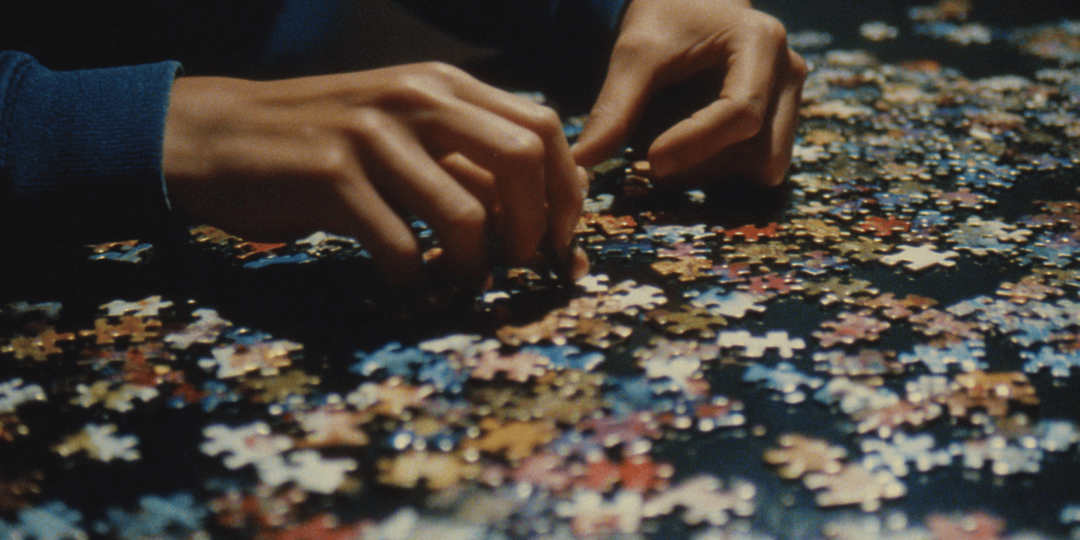person doing a puzzle