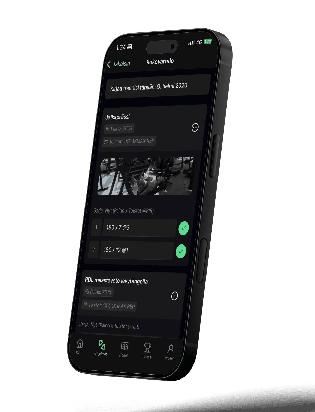 KORE treenisovellus ja valmennusalusta