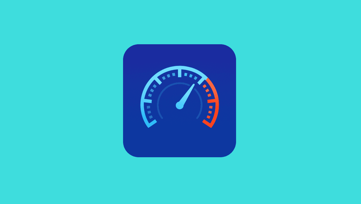 Speed test icon shown against a turquoise background