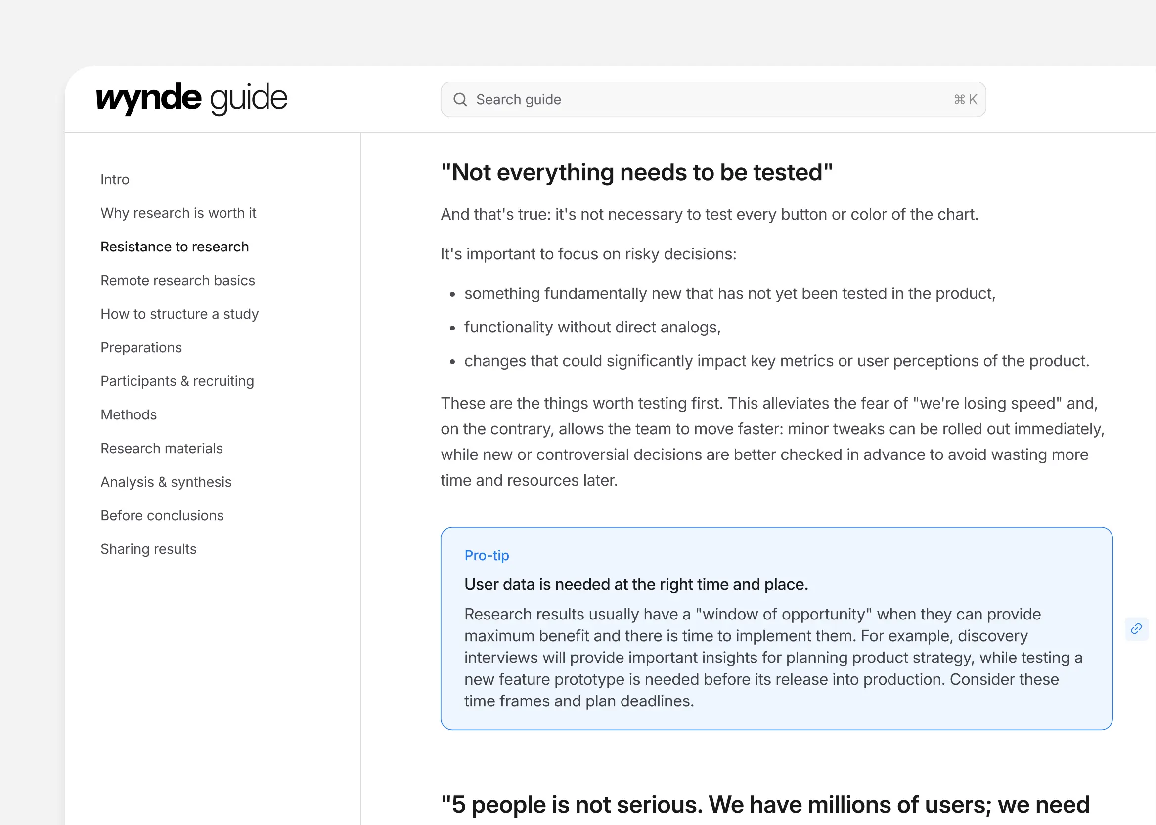 Sidebar keeps the guide structure visible and makes chapter switching instant.