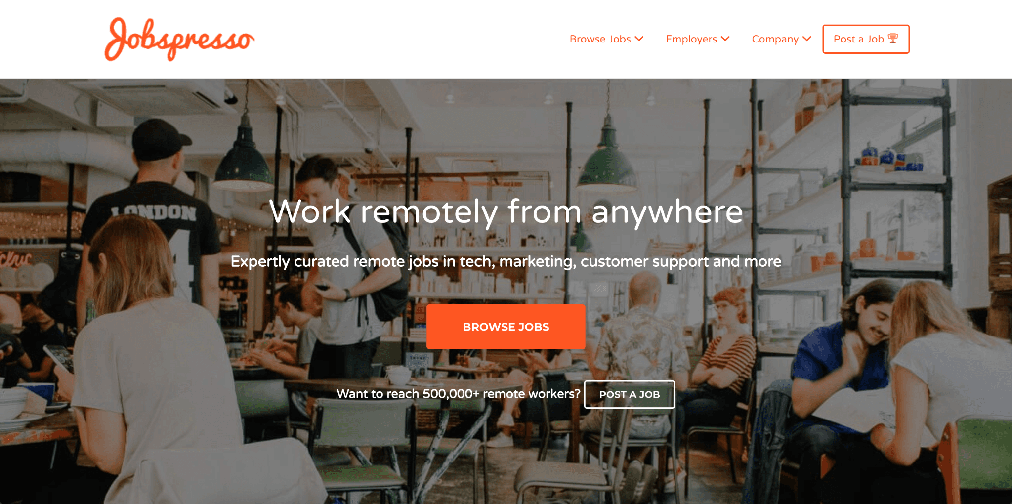 Jobspresso homepage