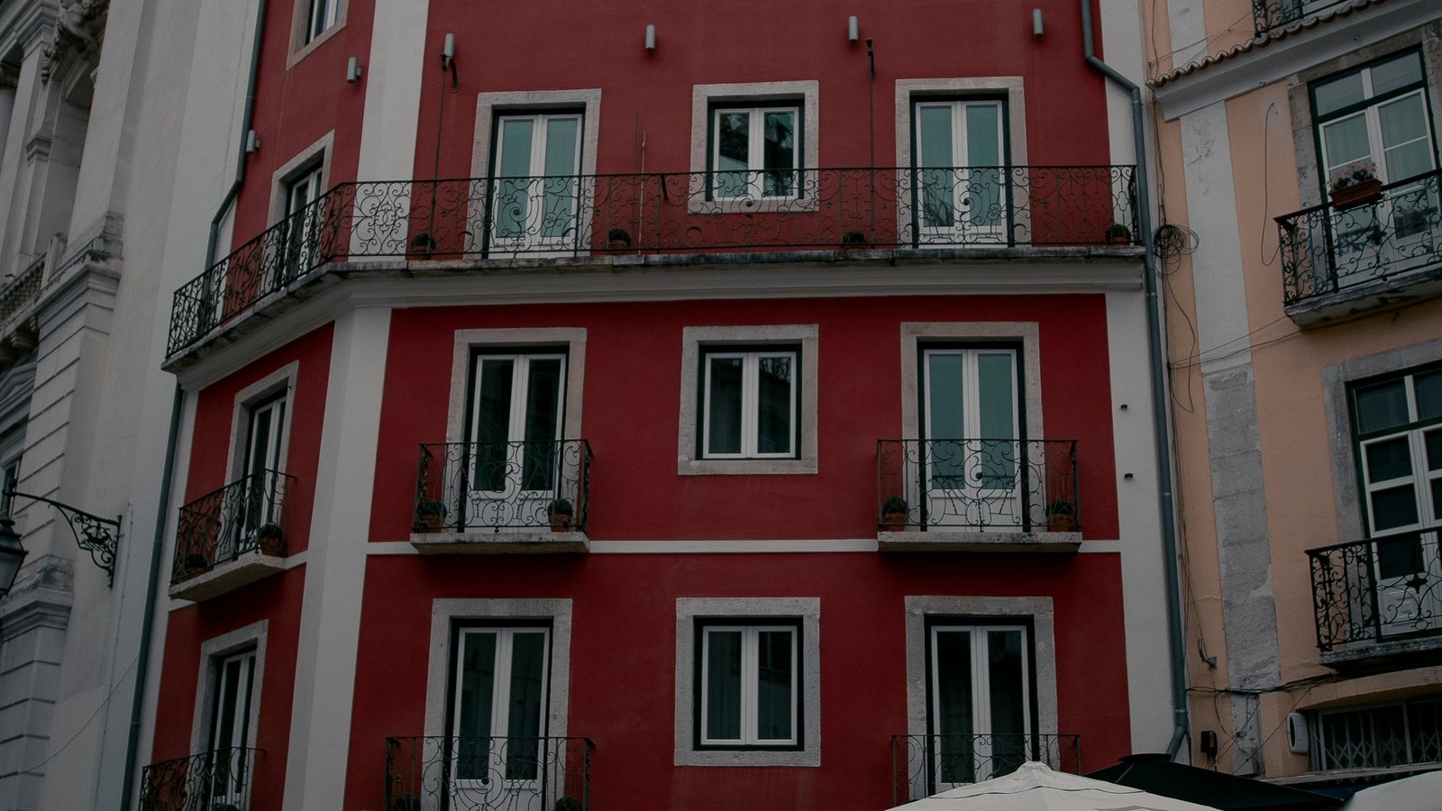 Hotel façade in central Lisbon