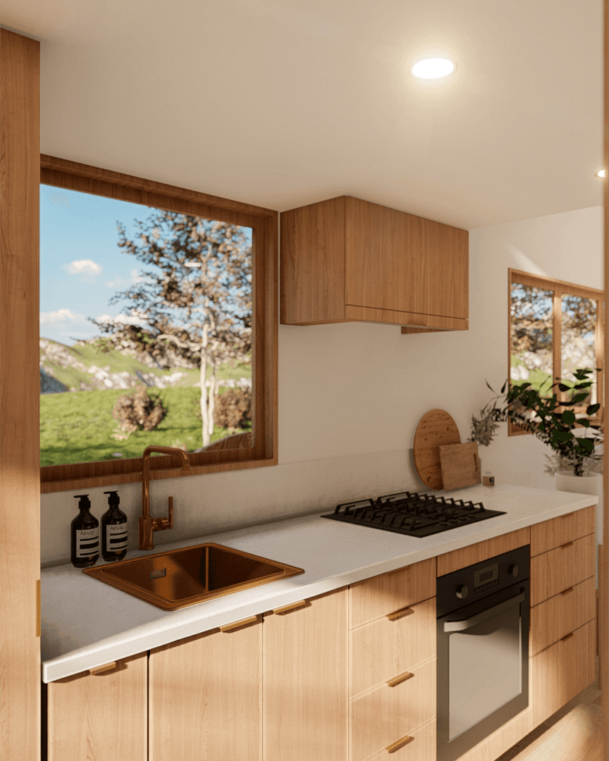 Nordic House 7m/24ft tiny house kitchen