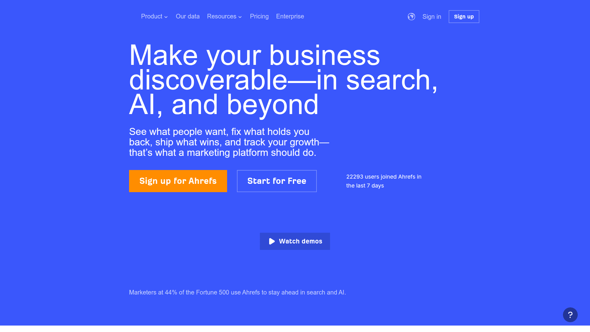 Screenshot of https://ahrefs.com
