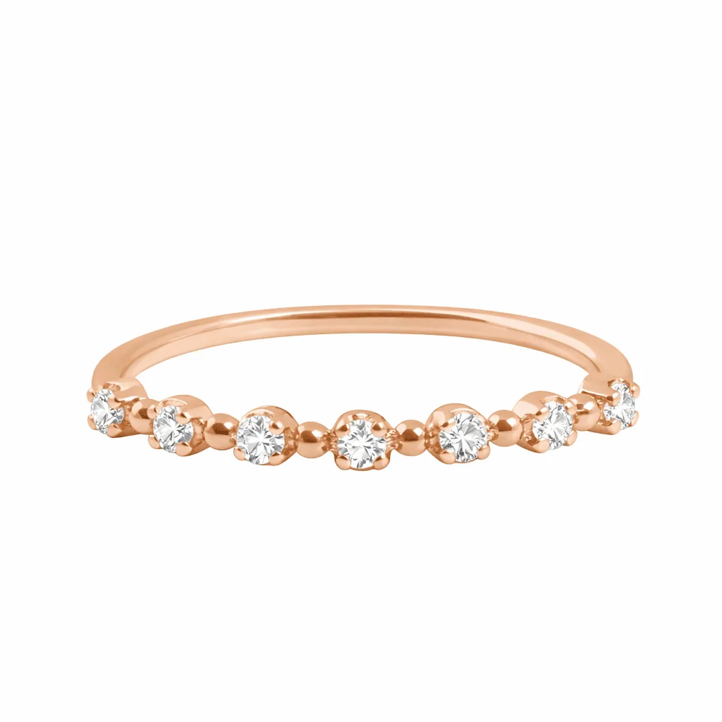 Bague Classique Gigi, 7 diamants, or rose, T 54