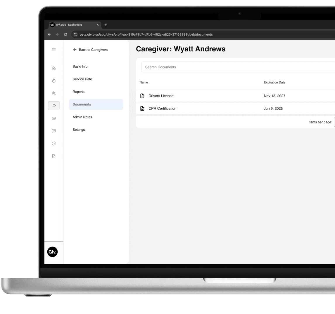 Giv documentation software.