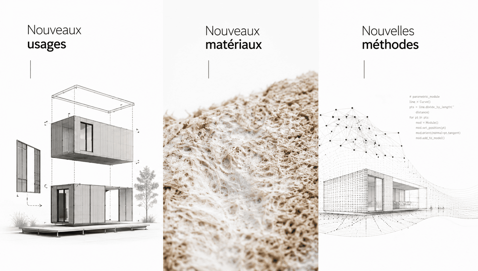 Nouveaux usages, nouveaux matériaux, nouvelles méthodes