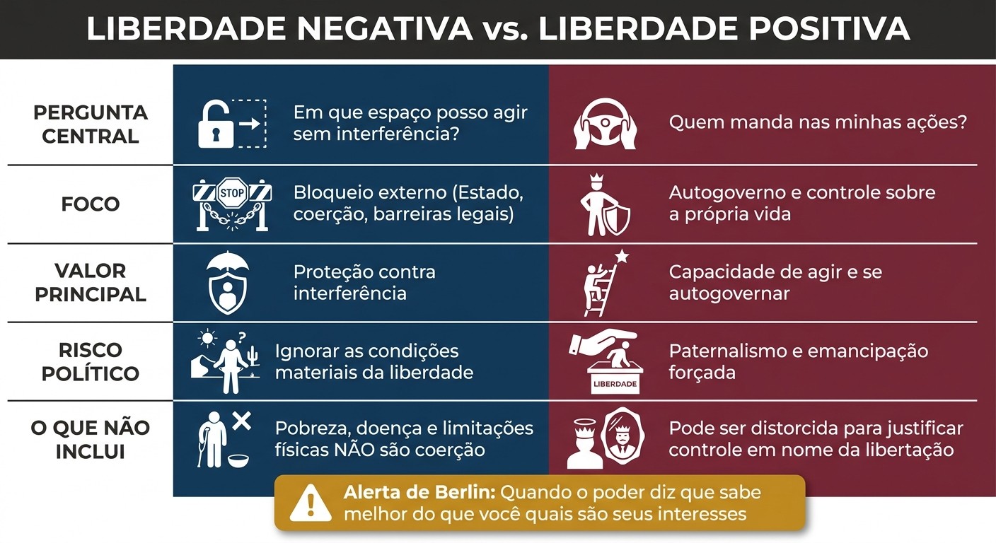 Liberdade Negativa vs. Liberdade Positiva: Diferenças Essenciais