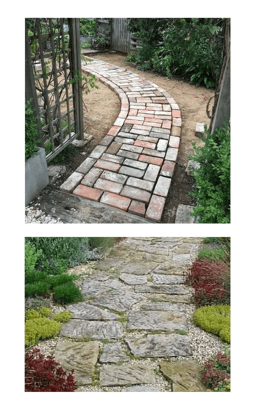Návrh řešení cest - cihlová a kamenná