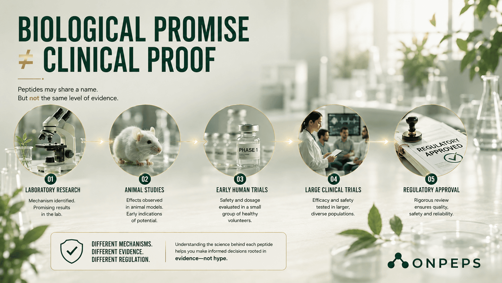 peptides - bilogical promise vs clinical proof by onpeps
