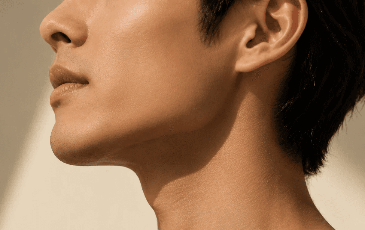 A sharp jawline reads as sharp overall — softer jowls can make you look tired or older than you feel. Here’s the non-surgical fix men actually use.