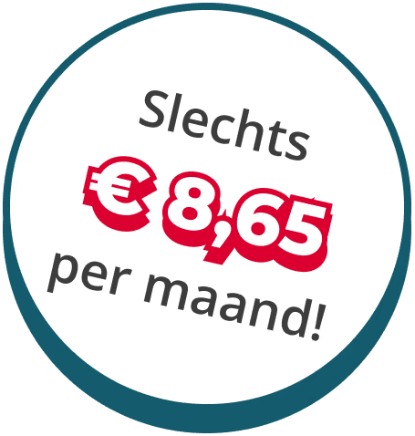 Slechts 8,65 euro per maand!