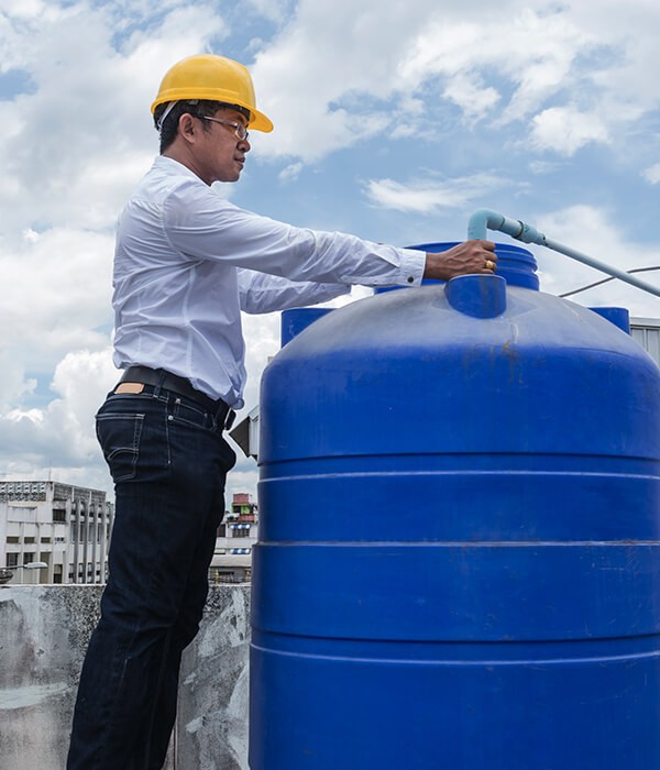 Professional water tank inspection and hygienic cleaning service for residential buildings.