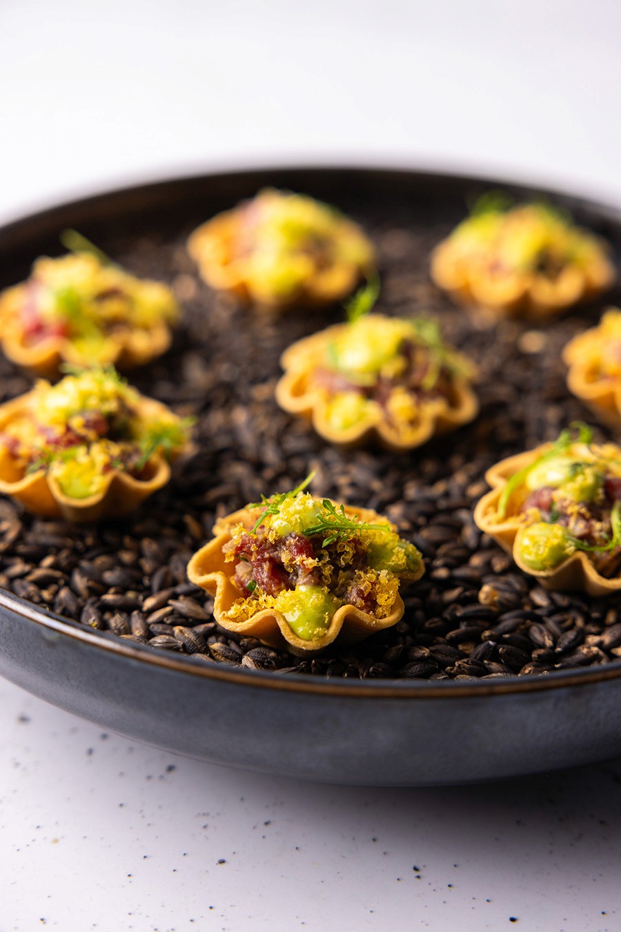 Beef Crudo Tart Canape
