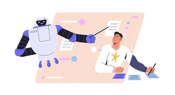 A futuristic concept of using AI tools to enhance job descriptions.