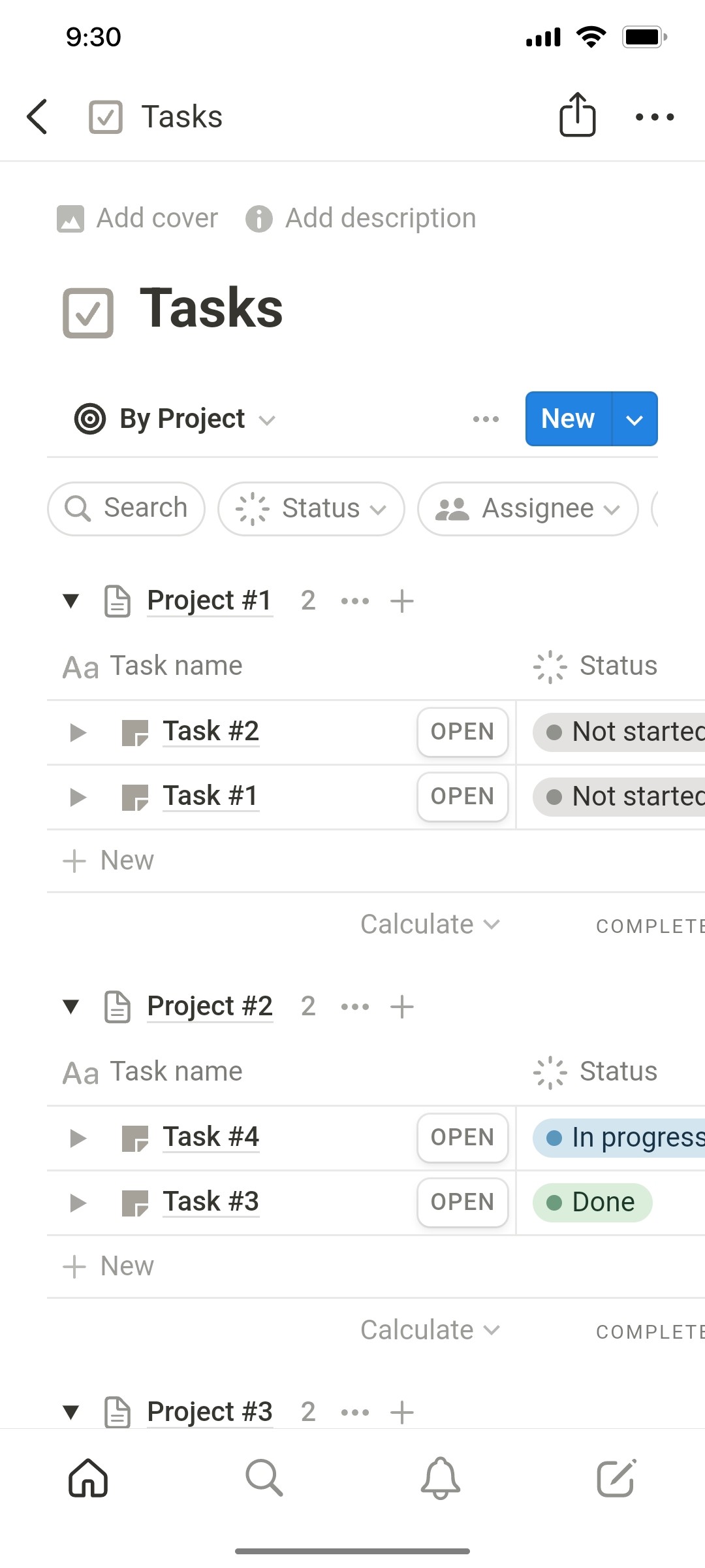 Notion App Tasks  New Screen