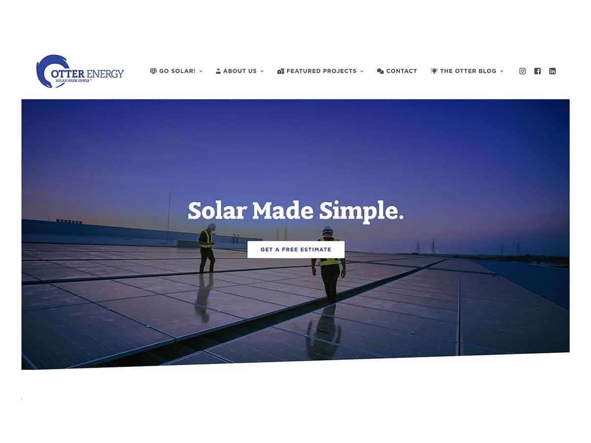 Otter Energy website showing sequenceDM's website redesign and modern branding.