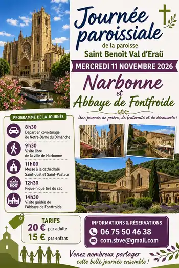 Programme de la journée paroissiale à Narbonne et Fontfroide