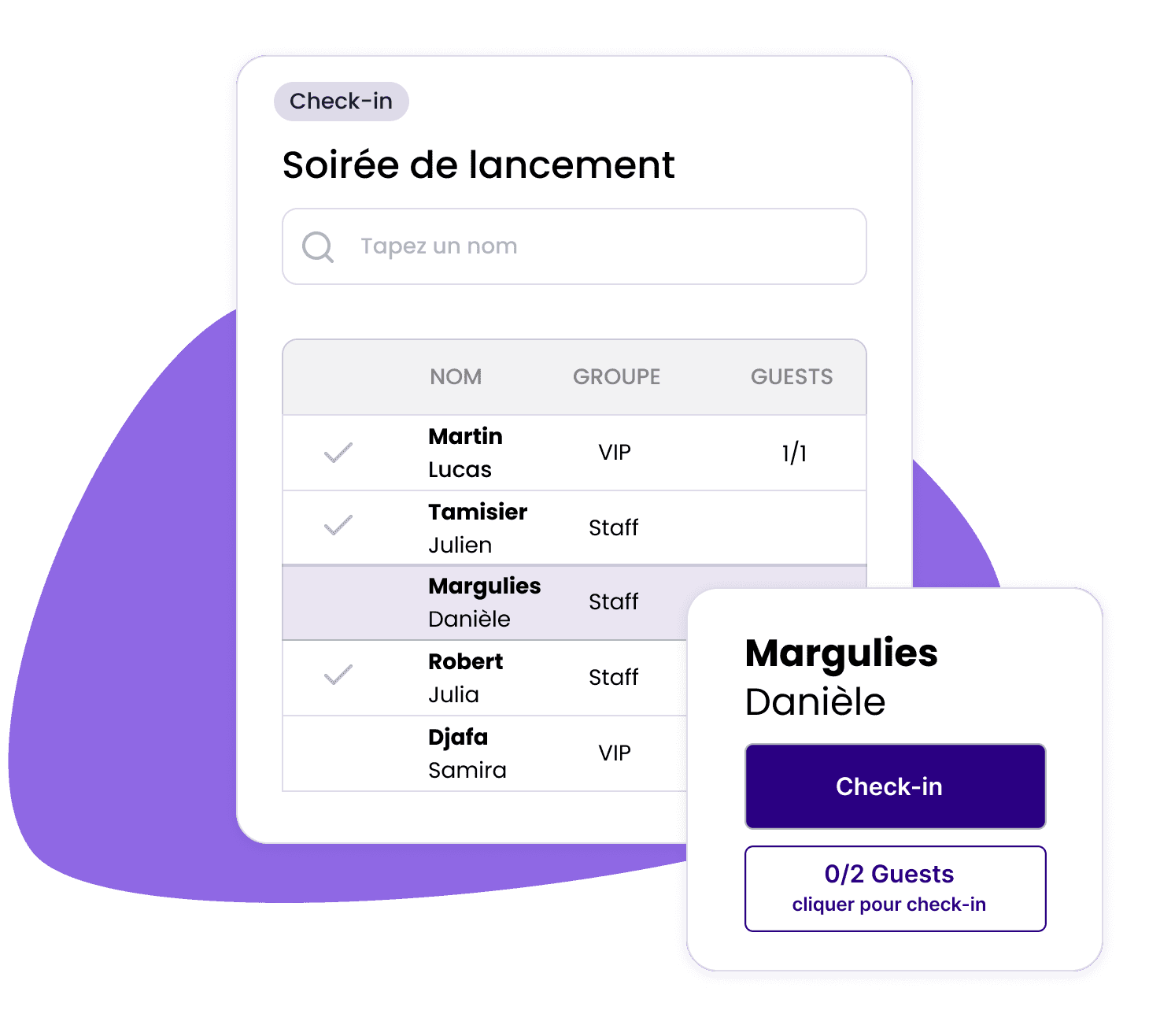 Module de check-in I Planit