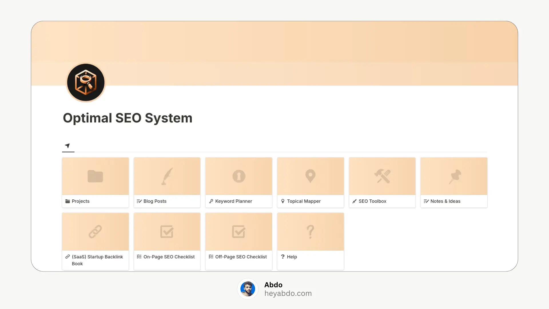 SEO notion template