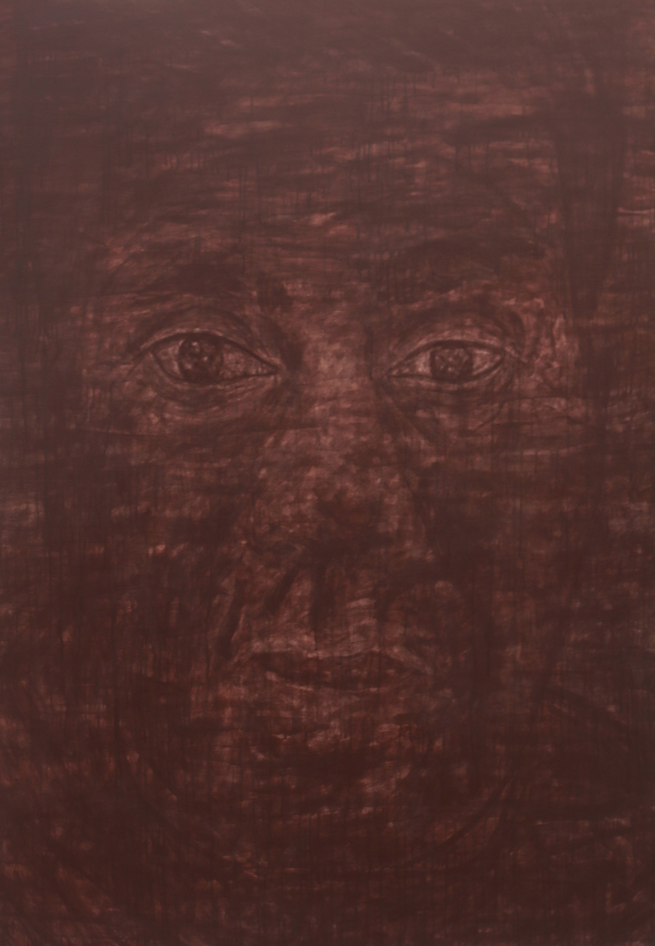 herd of sheep on road painting