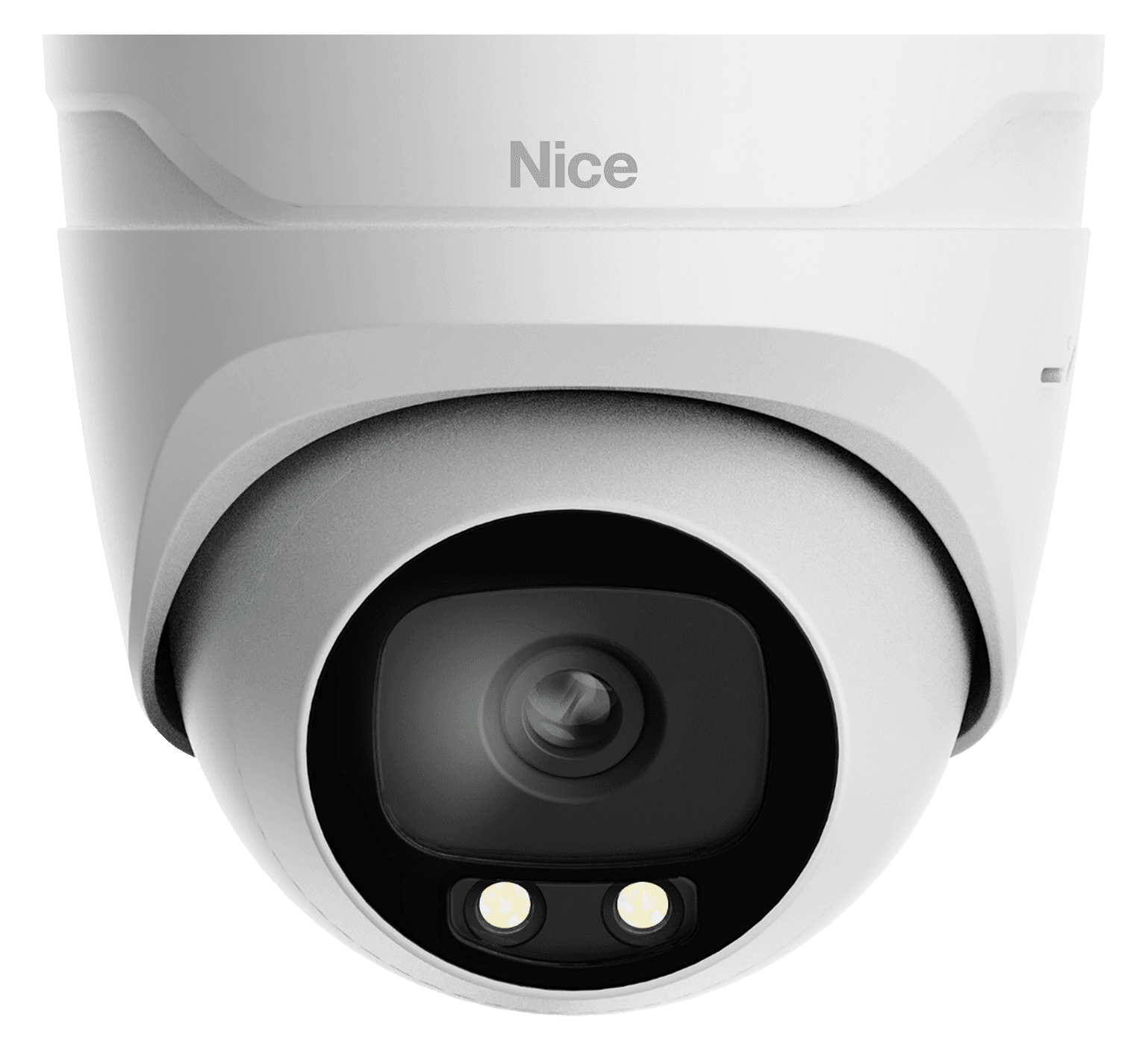 White security camera with "Nice" logo