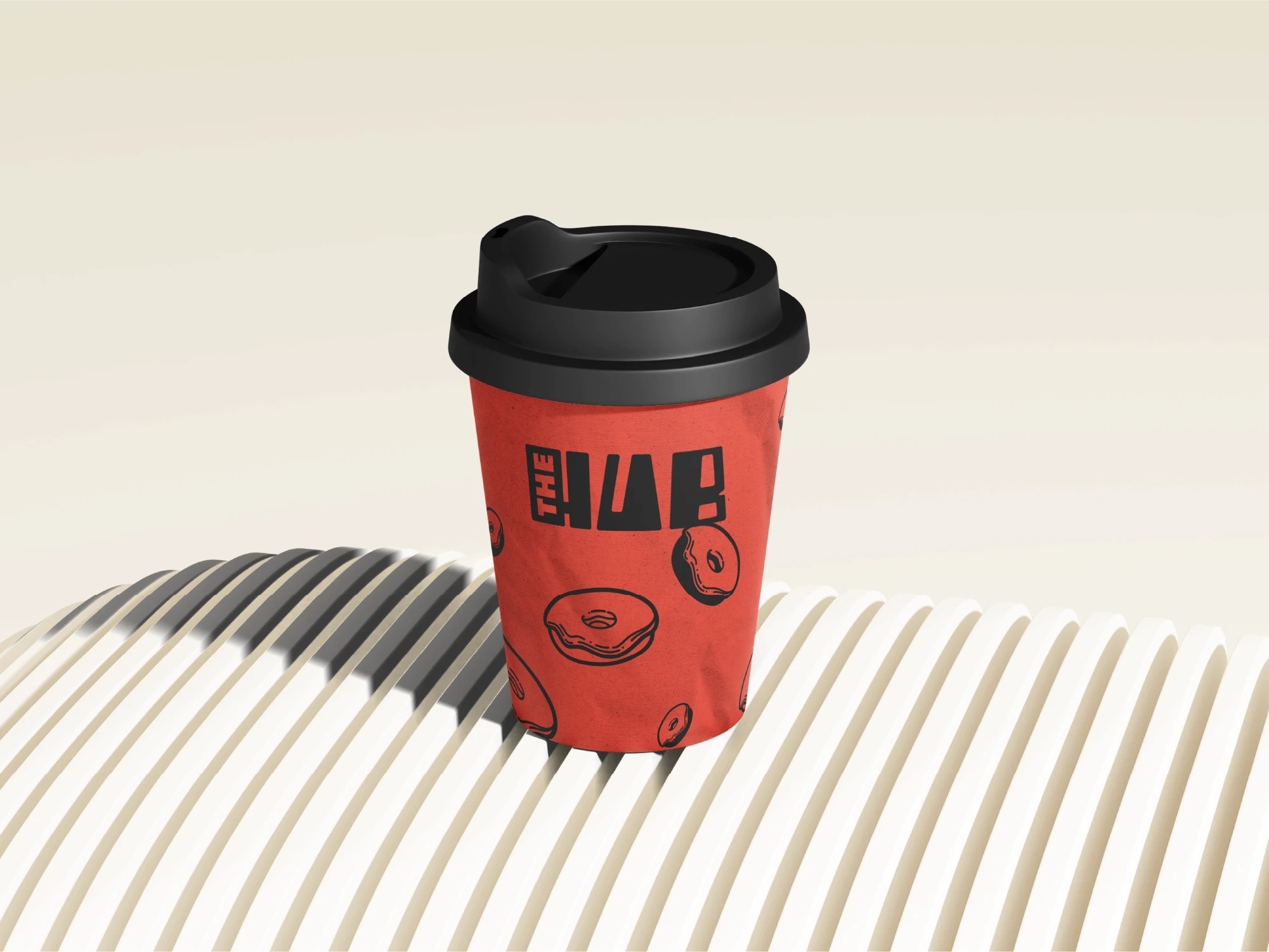 The Hub. Brand design project image of hot coffee