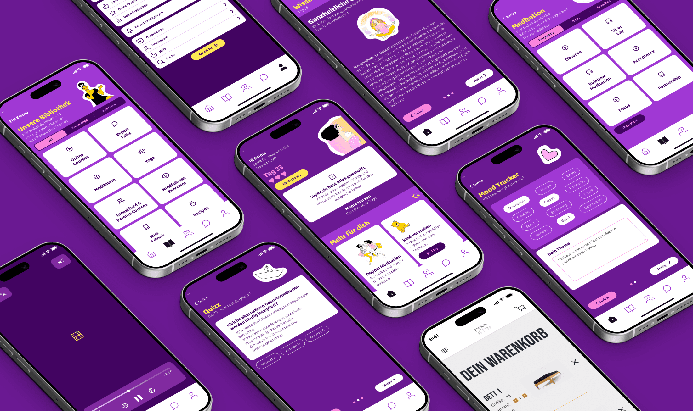 UI App Design Screens "My Doula"