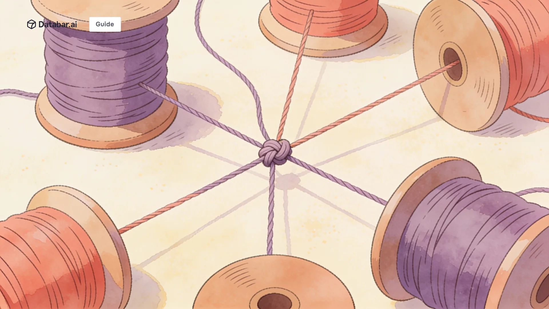 Illustration of separate threads traced back from one finished knot to the spools they came from — Multi-Touch Attribution with Enriched Data: Connect Revenue to Campaigns