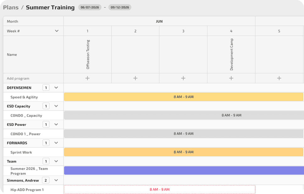 FYTT whole-year training plan