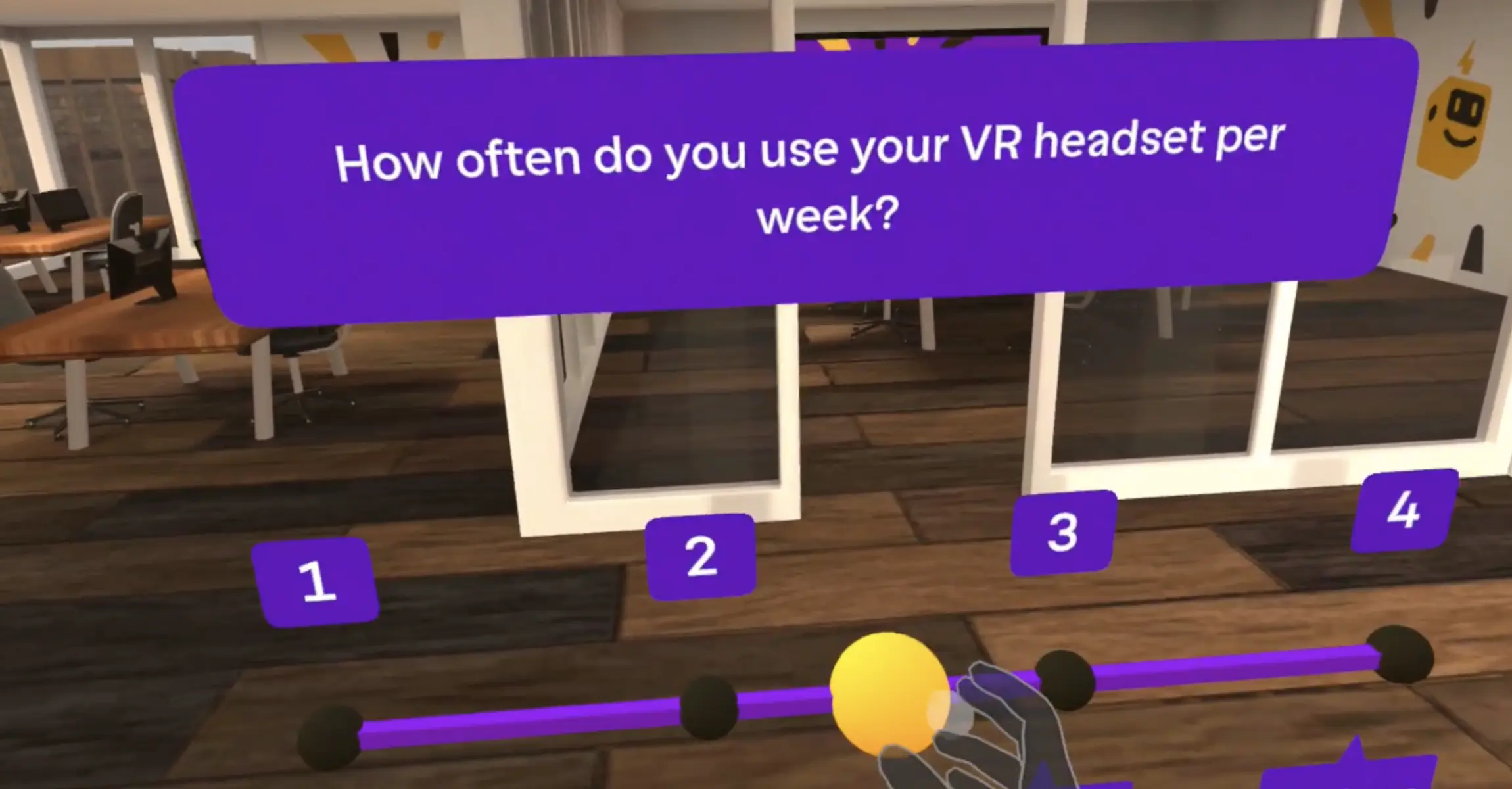 This is an image of our VR market research app - Rexee. Rexee has been recognized as one of the best VR apps developed in 2024 by AIXR and has also won many other awards. As rexee is the first VR market research app in the world, it pushes the boundaries of Virtual Reality development