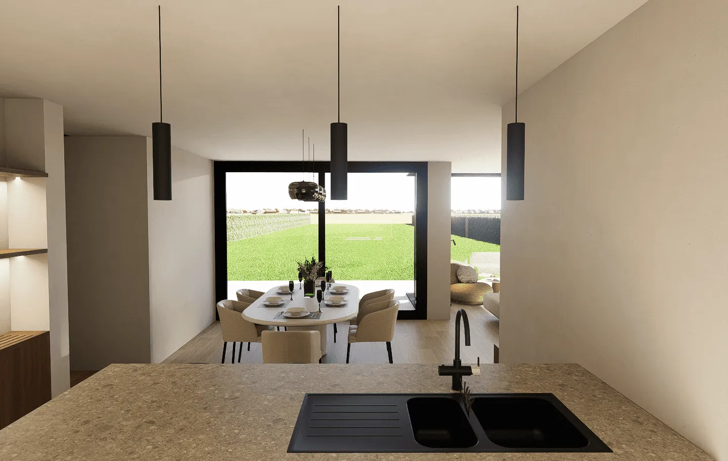 hub166 render eetruimte