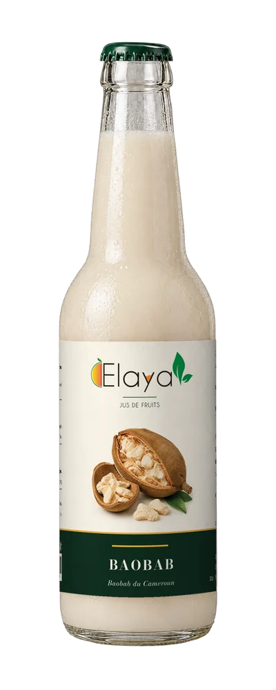 Bouteille ELAYA Baobab, jus de fruits du Cameroun, 33 cl