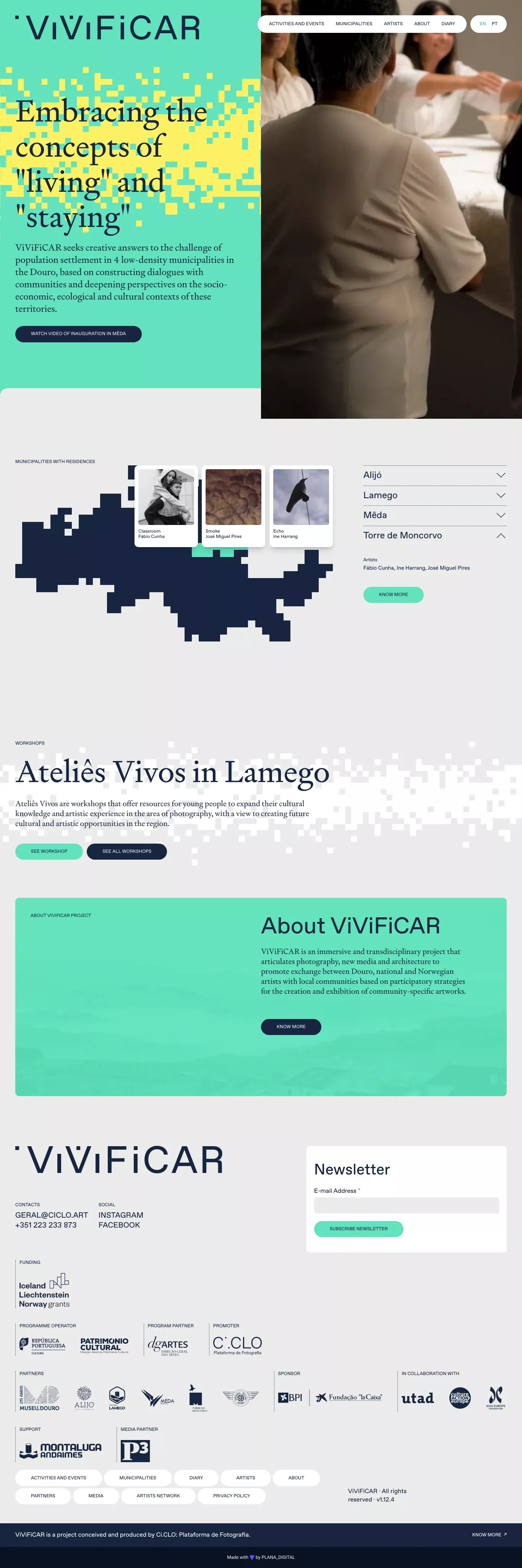 ViViFiCAR other page screenshot showcasing Event and Photography design