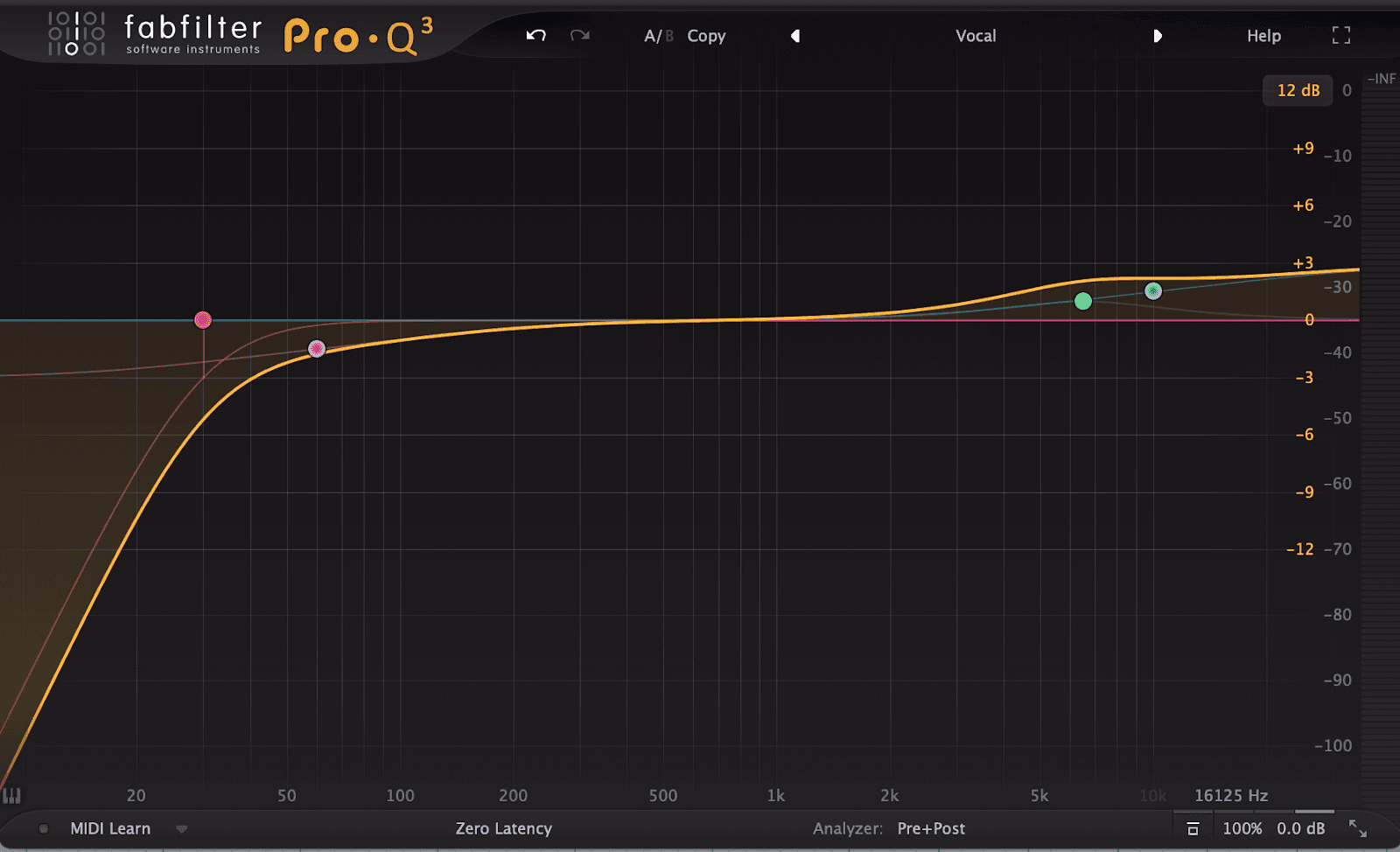 Fabfilter Pro Q EQ curve adjustment